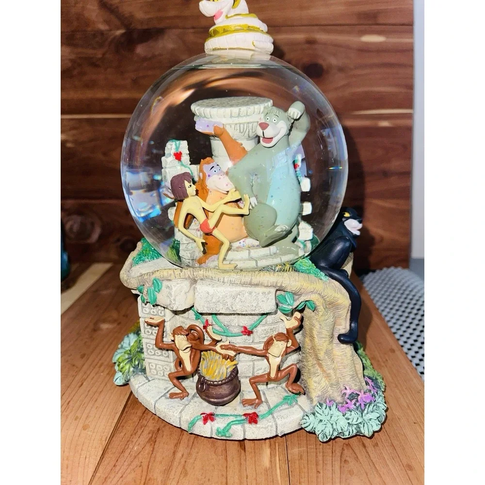 Vtg 90's Disney The Jungle Book Collectible Musical Snow Globe Mowgli Baloo 1537